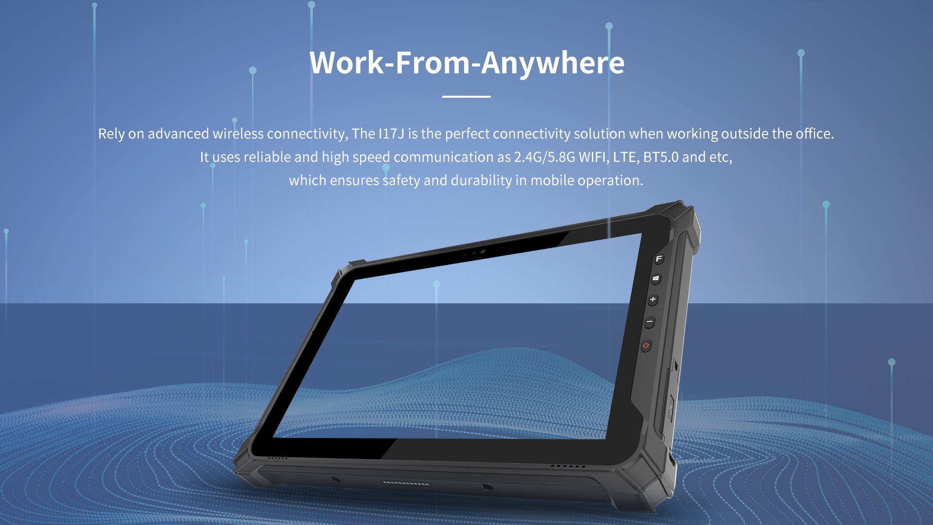 It uses reliable and high speed communication as 2.4G/5.8G WIFl, LTE, BT5.0 and etc,which ensures safety and durability in mobile operation.