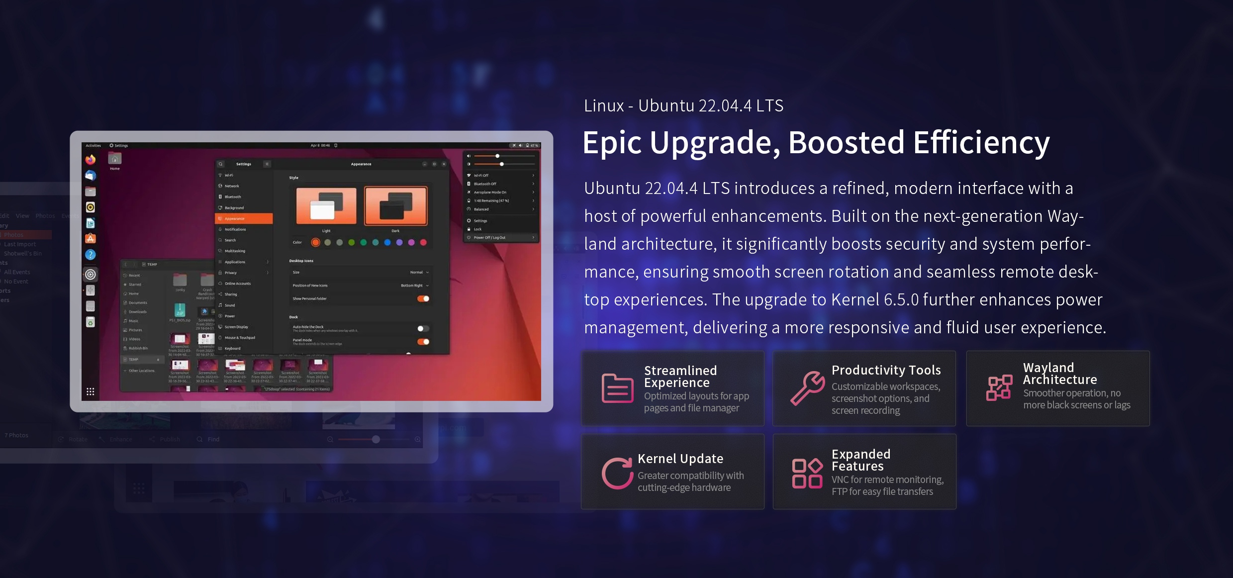 Linux- Ubuntu 22.04.4LTS Epic Upgrade, Boosted Efficiency