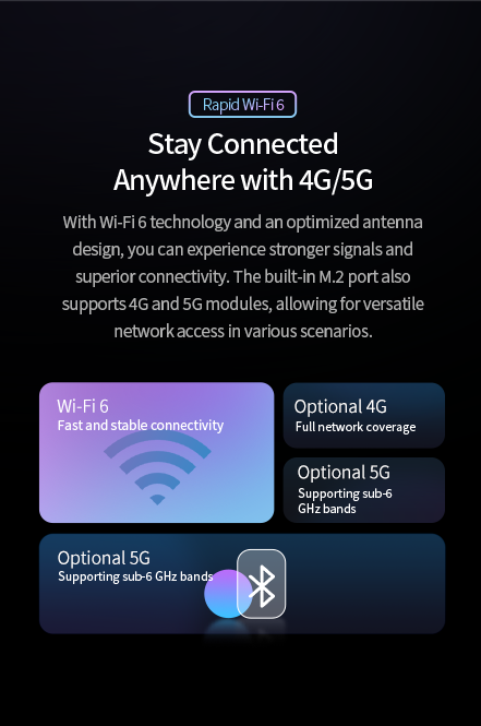 EM-X14M rugged AI PC mobile view with wireless connectivity for edge AI computing, remote field work and mobile productivity