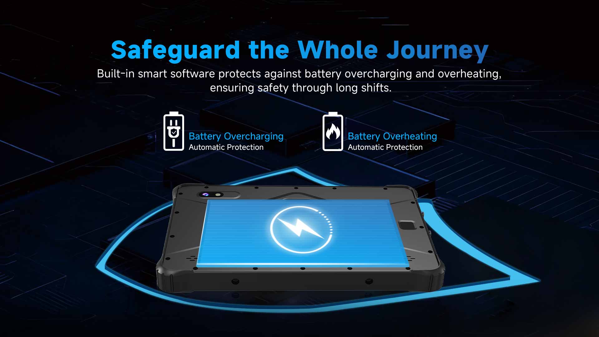 Tablette pour véhicule robuste V82T with smart battery protection for long shifts, fleet operations and in-vehicle safety